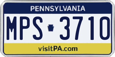 PA license plate MPS3710