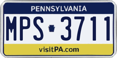 PA license plate MPS3711