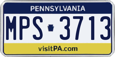 PA license plate MPS3713