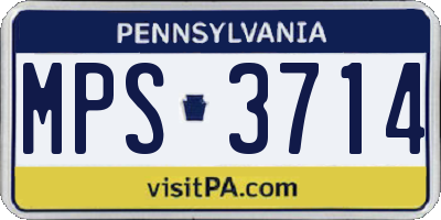 PA license plate MPS3714