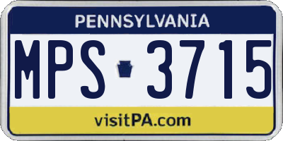 PA license plate MPS3715