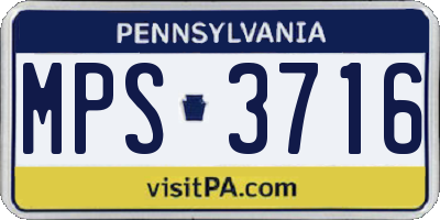 PA license plate MPS3716