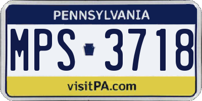 PA license plate MPS3718