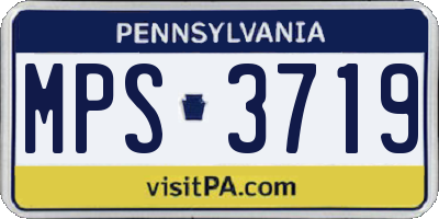 PA license plate MPS3719