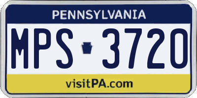 PA license plate MPS3720