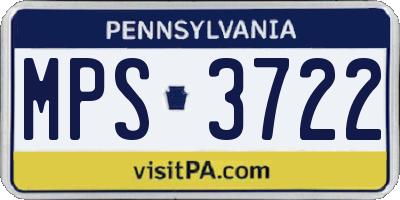 PA license plate MPS3722