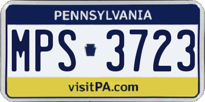 PA license plate MPS3723