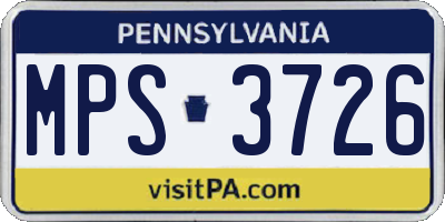 PA license plate MPS3726