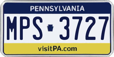 PA license plate MPS3727