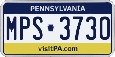 PA license plate MPS3730