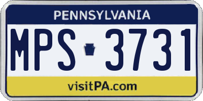 PA license plate MPS3731