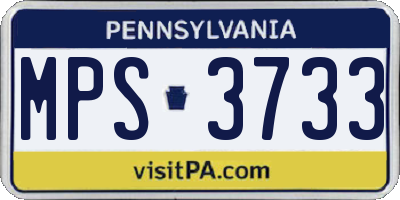 PA license plate MPS3733