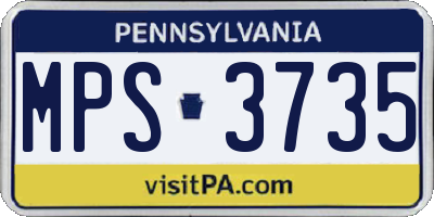 PA license plate MPS3735