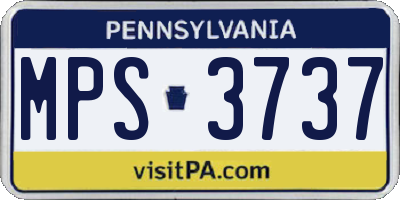 PA license plate MPS3737