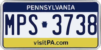 PA license plate MPS3738