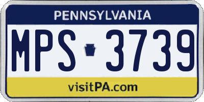 PA license plate MPS3739