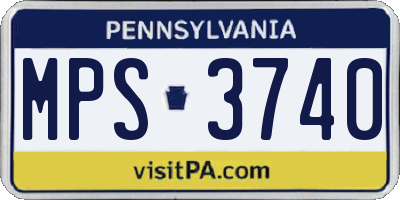 PA license plate MPS3740