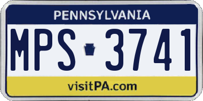 PA license plate MPS3741