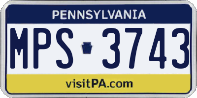 PA license plate MPS3743