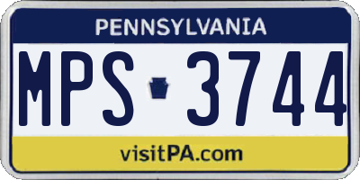 PA license plate MPS3744
