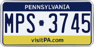 PA license plate MPS3745