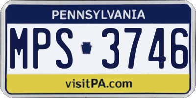 PA license plate MPS3746