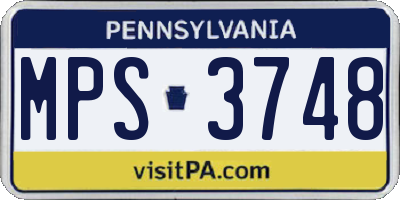 PA license plate MPS3748