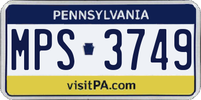 PA license plate MPS3749