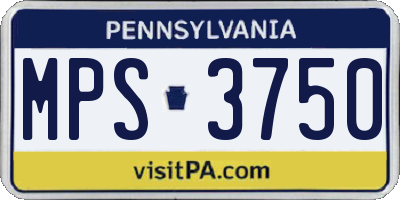PA license plate MPS3750