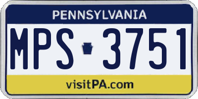 PA license plate MPS3751