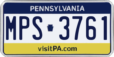 PA license plate MPS3761