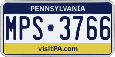 PA license plate MPS3766