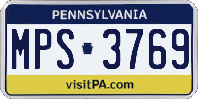 PA license plate MPS3769