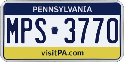PA license plate MPS3770