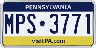 PA license plate MPS3771