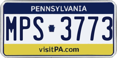 PA license plate MPS3773