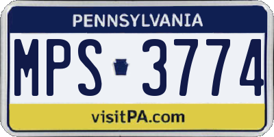 PA license plate MPS3774