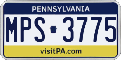 PA license plate MPS3775