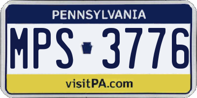 PA license plate MPS3776
