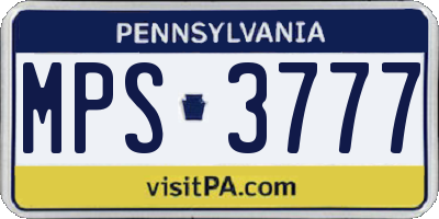 PA license plate MPS3777