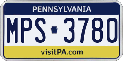 PA license plate MPS3780