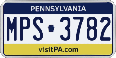 PA license plate MPS3782