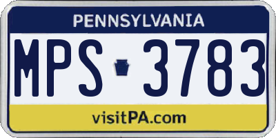 PA license plate MPS3783