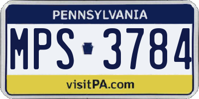 PA license plate MPS3784