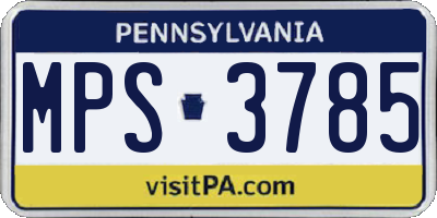 PA license plate MPS3785