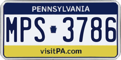 PA license plate MPS3786