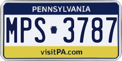 PA license plate MPS3787