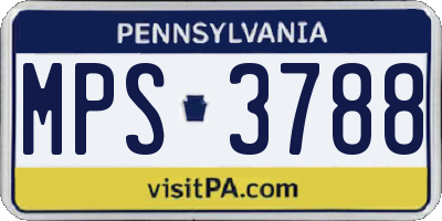 PA license plate MPS3788