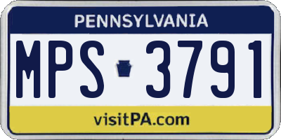 PA license plate MPS3791