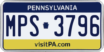 PA license plate MPS3796